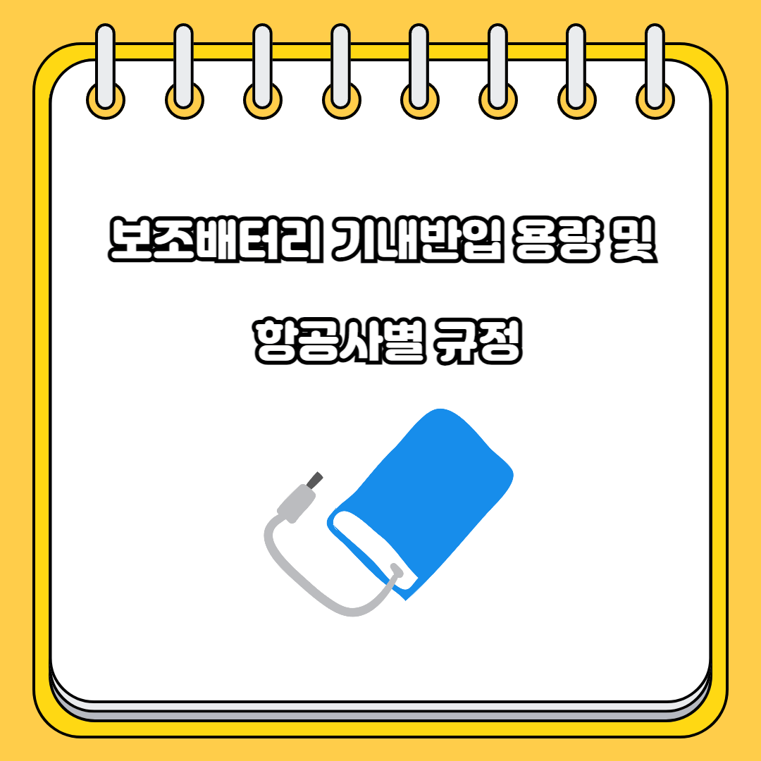 보조배터리 기내반입 용량 및 항공사별 규정