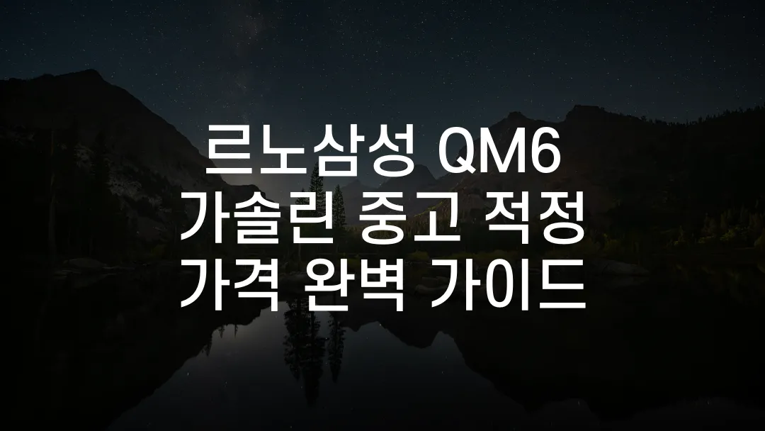 르노삼성 QM6 가솔린 중고 적정 가격 완벽 가이드