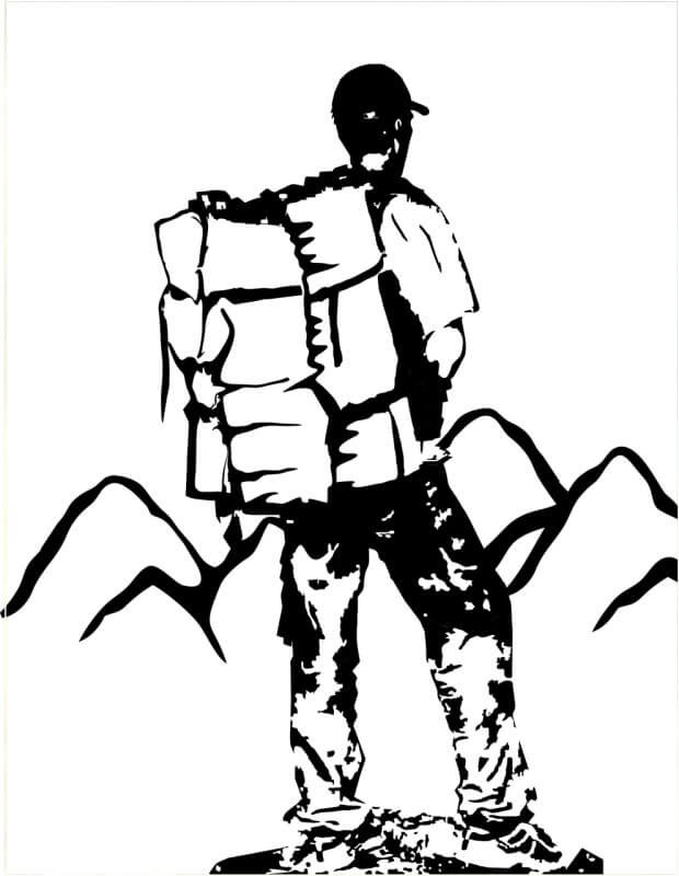 등산가방을-메고있는-등산객