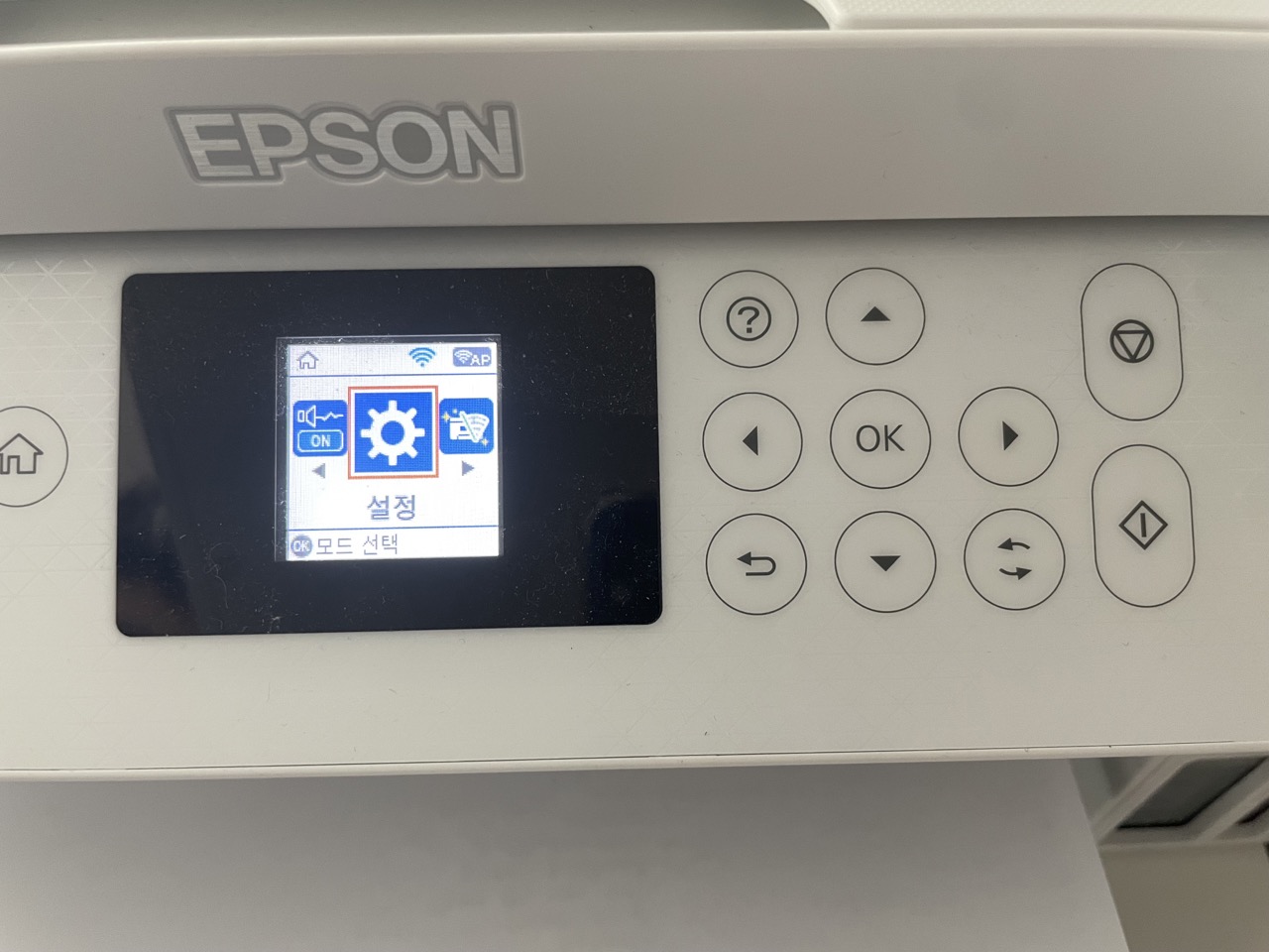 L4266 엡손 프린터 설정 메뉴.