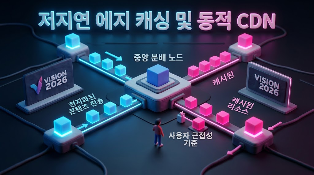 사용자 인접 에지 서버에서 다국어 리소스 캐시를 즉각 반환하고 중앙 서버 부하를 줄이는 저지연 CDN 데이터 흐름