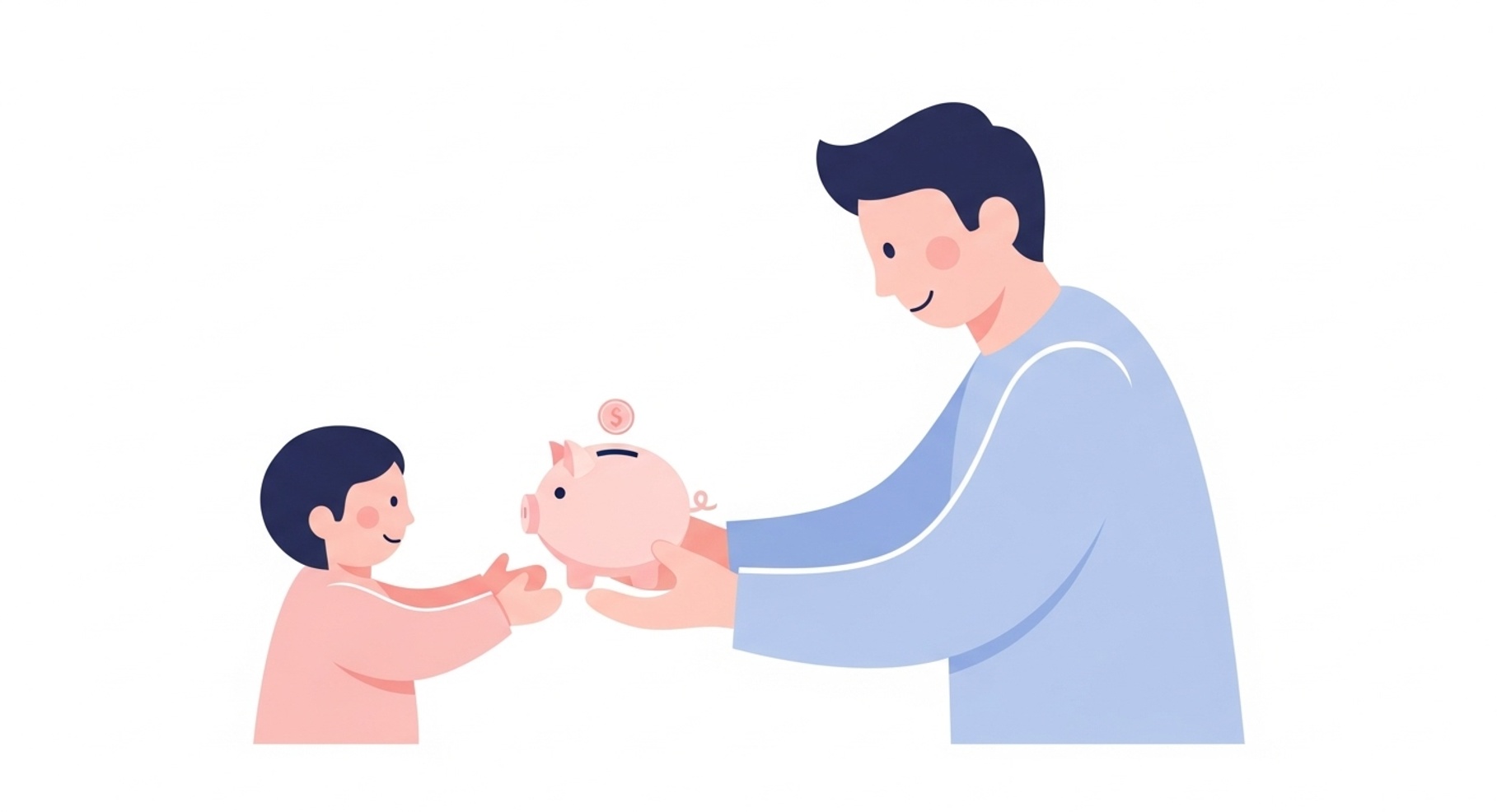 부모가 아이에게 저금통을 건네며 꾸준한 증여 습관을 가르치는 장면입니다.
작은 금액이라도 매달 이어가면 큰 절세 효과를 기대할 수 있습니다.