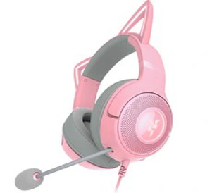 레이저 Kraken Kitty V2 Quartz 헤드셋&#44; RZ04-0473&#44; 핑크