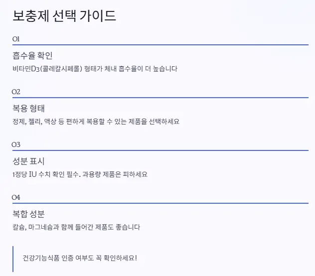 보충제 선택 가이드