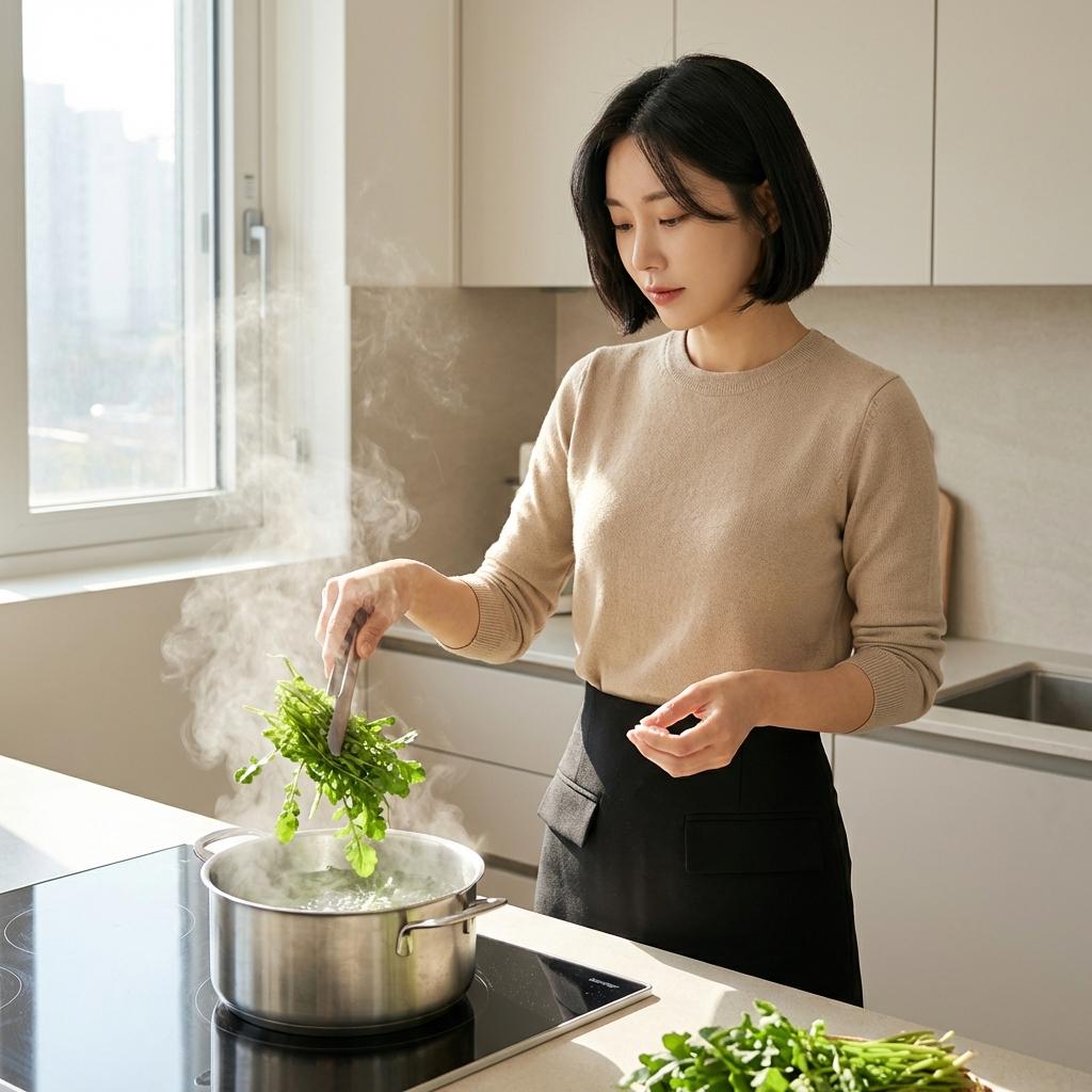 소화력 약한 60대를 위한 냉이 소금물 데치기 팁