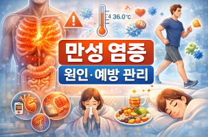 만성 염증에 대한 내용을 표현해주는 사진