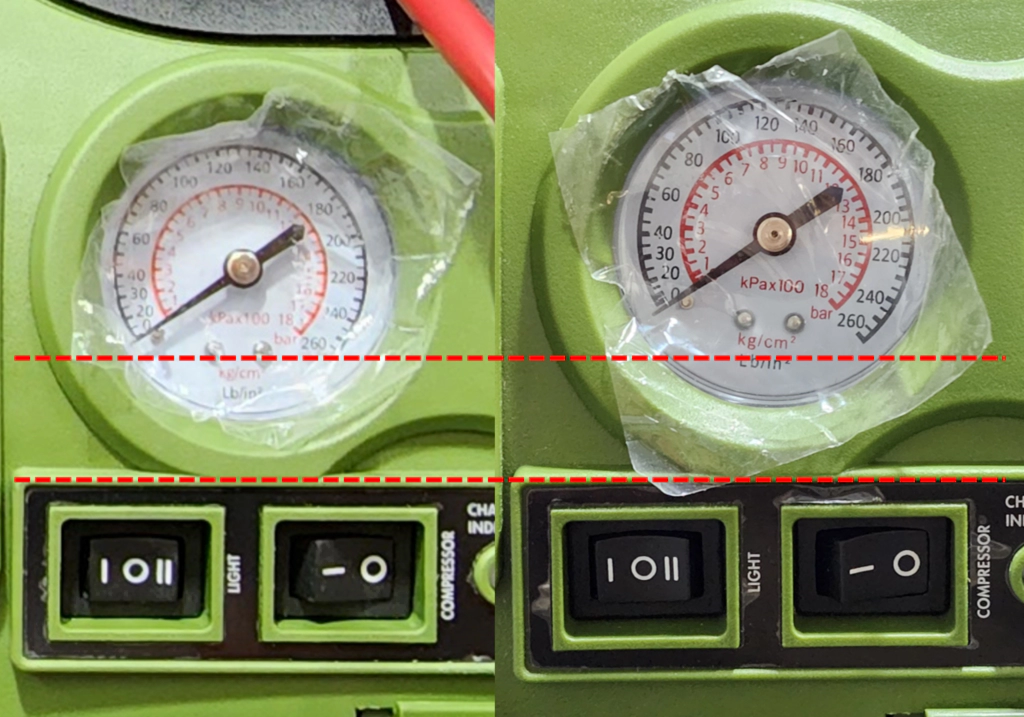 (좌)전시품, (우)사온 제품