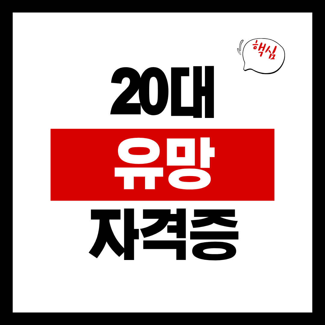 20대 유망 자격증, 알아보기