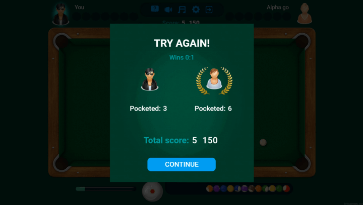 8볼풀-무료게임-종료-화면