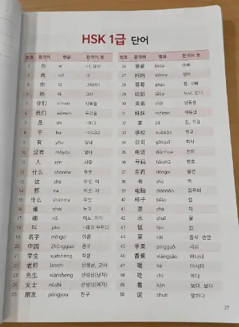 HSK 1급 단어