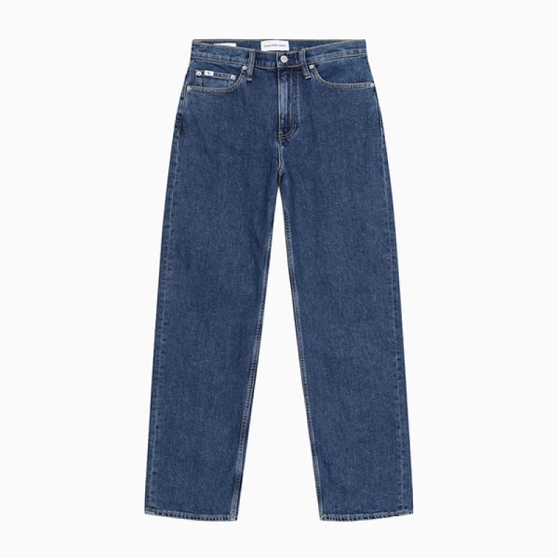 Calvin Klein Jeans 여성 하이라이즈 루즈핏 다크블루 데님 팬츠 J222382