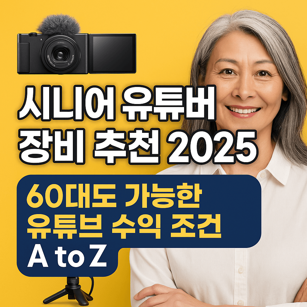 시니어 유튜버 장비 추천 2025|60대도 가능한 유튜브 수익 조건 A to Z