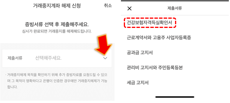 건강보험-자격득실-확인서-서류-제출-선택