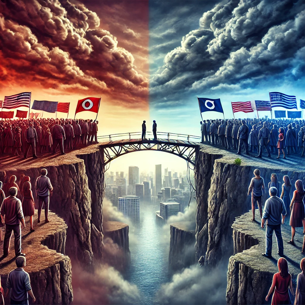 정치갈등의 고조로 분단이 현실이 되고 있는 사진