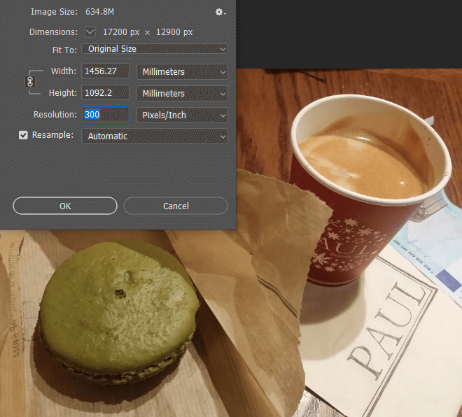 포토샵 Resolution 창