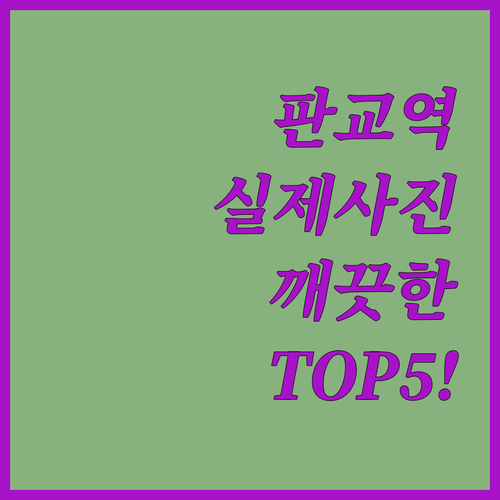 판교역 근처 깨끗한 숙소 베스트 5 ..
