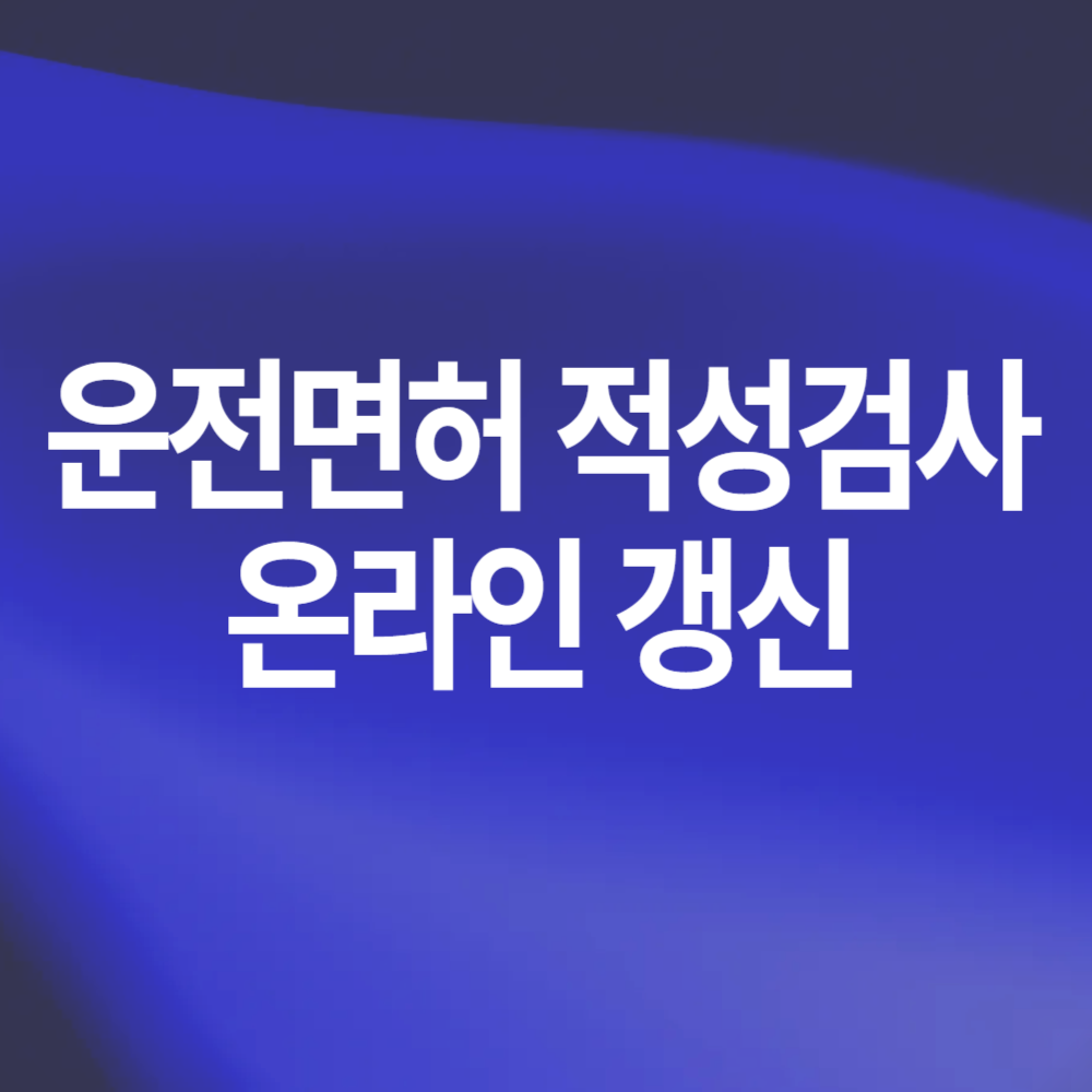 운전면허 적성검사 온라인 갱신 신청 방법