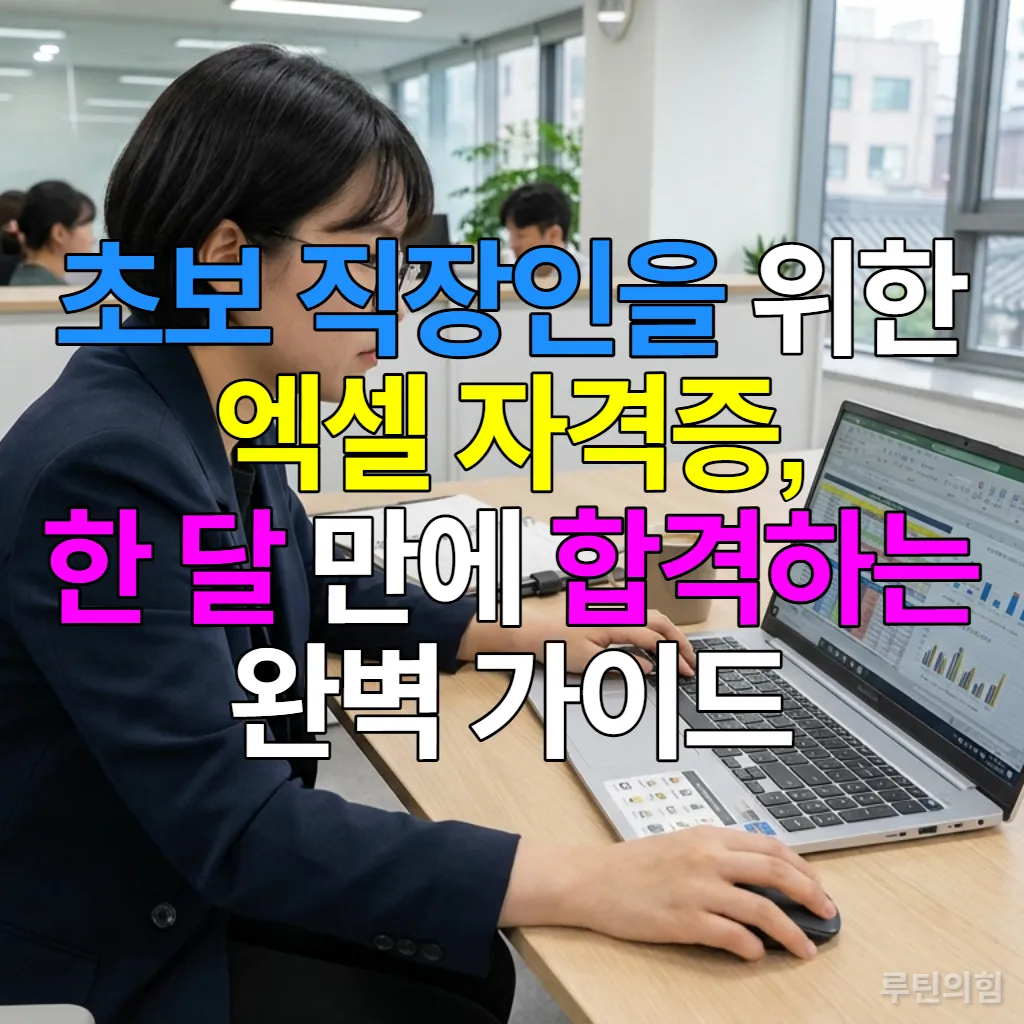 엑셀 스프레드시트를 보며 집중하는 한국인 여성 직장인