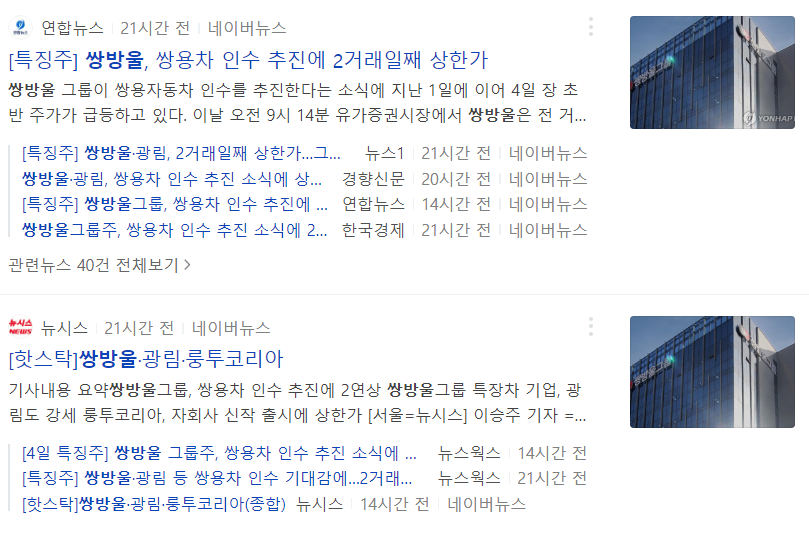쌍방울-쌍용차인수추진관련기사