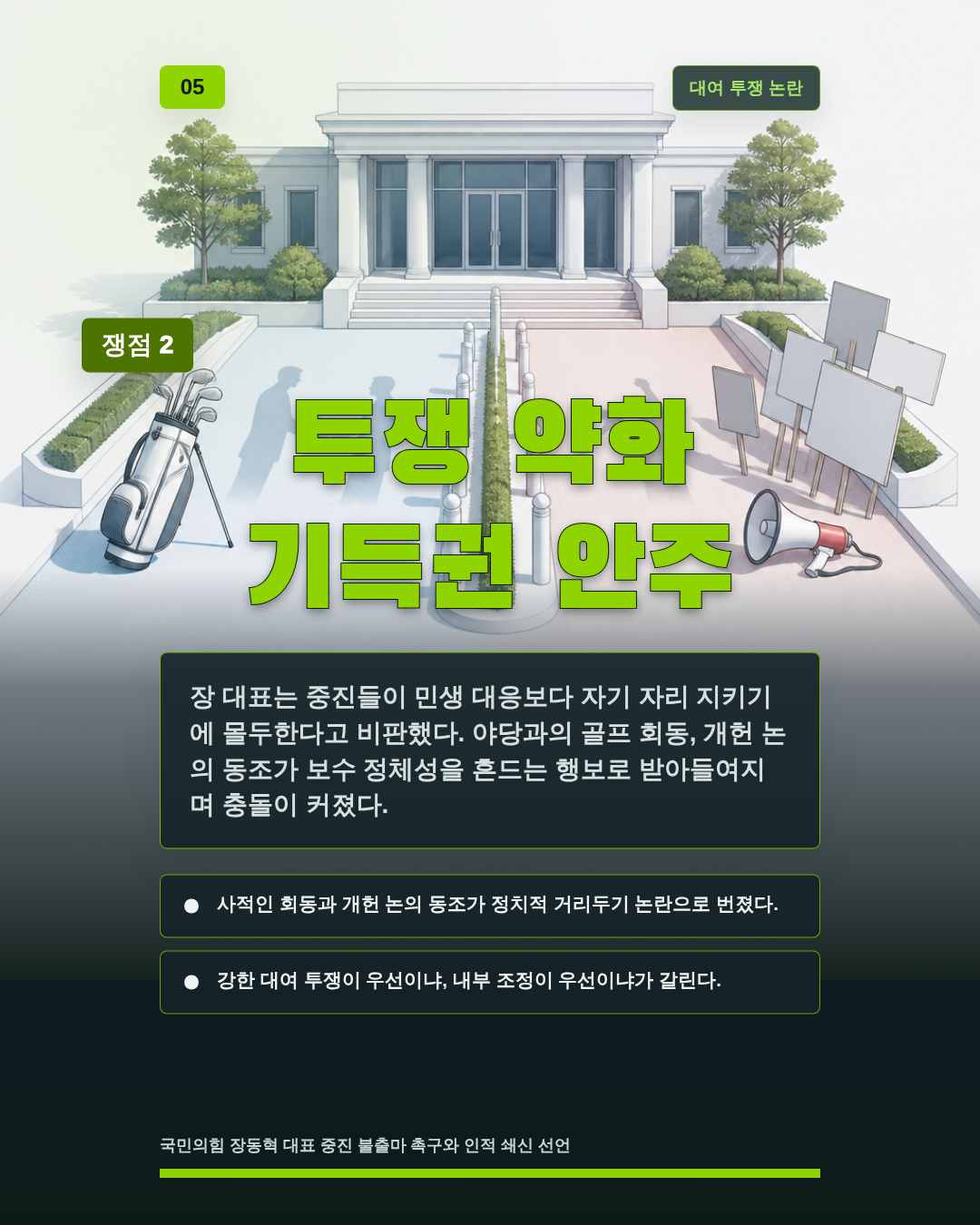투쟁 약화 기득권 안주