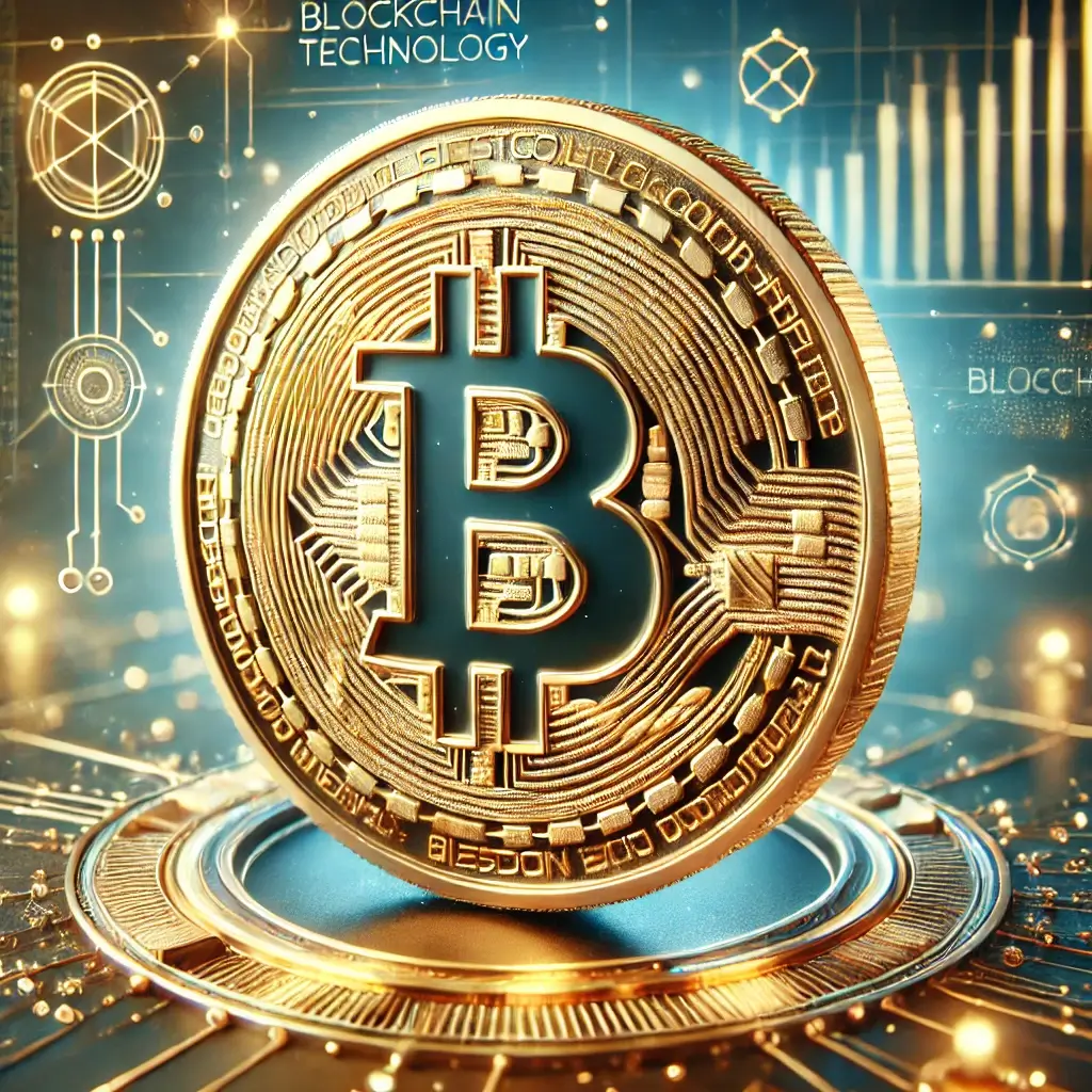 동그란 동전 화폐모양에 가온데 B로고가 세겨져 있다 주변엔느 각종 그래프들이 배치되어있다.