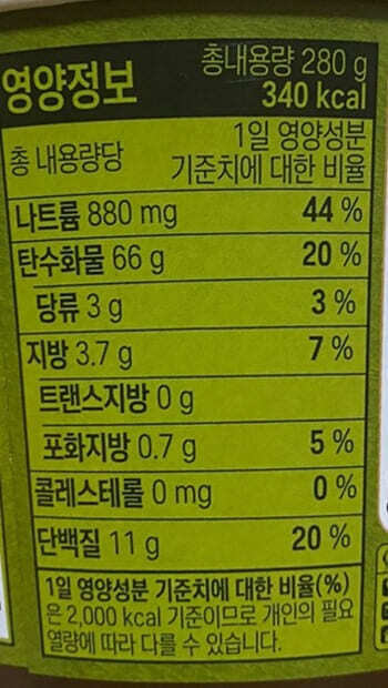 CJ강된장보리비빕밥-영양정보