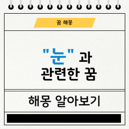 눈과 관련한 꿈 해몽 풀이 내역 도표로 정리해 두었습니다.