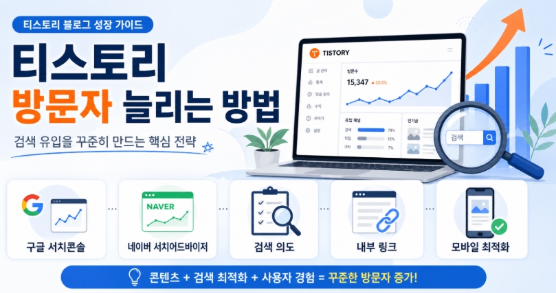 티스토리 방문자 늘리는 방법, 검색 유입을 꾸준히 만드는 블로그 운영 전략