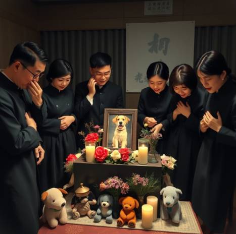 반려동물 장례식장과 보호자의 추모하는 모습