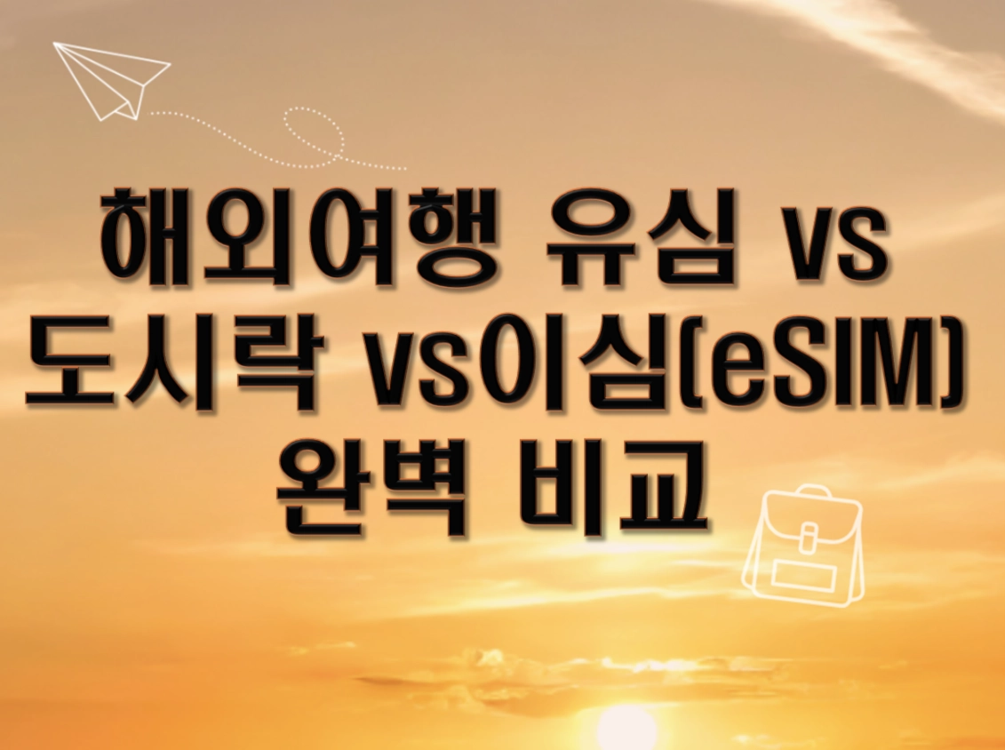 해외여행 유심 vs 도시락 vs 이심(eSIM) 완벽 비교! 나에게 딱 맞는 데이터 선택법