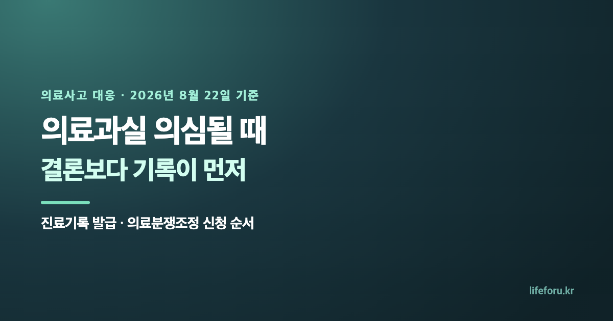 의료과실 의심될 때 먼저 할 일｜진료기록 발급·분쟁조정 신청 순서 내용 설명 이미지 1