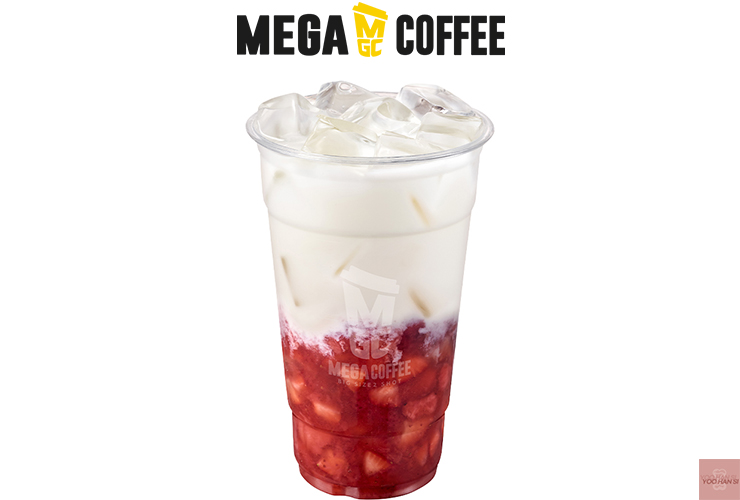 메가커피 딸기라떼