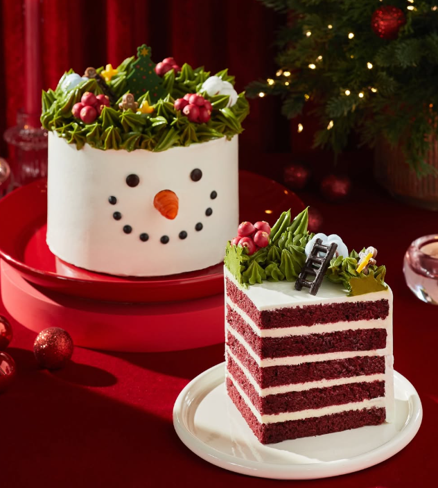 스노우맨 케이크 단면