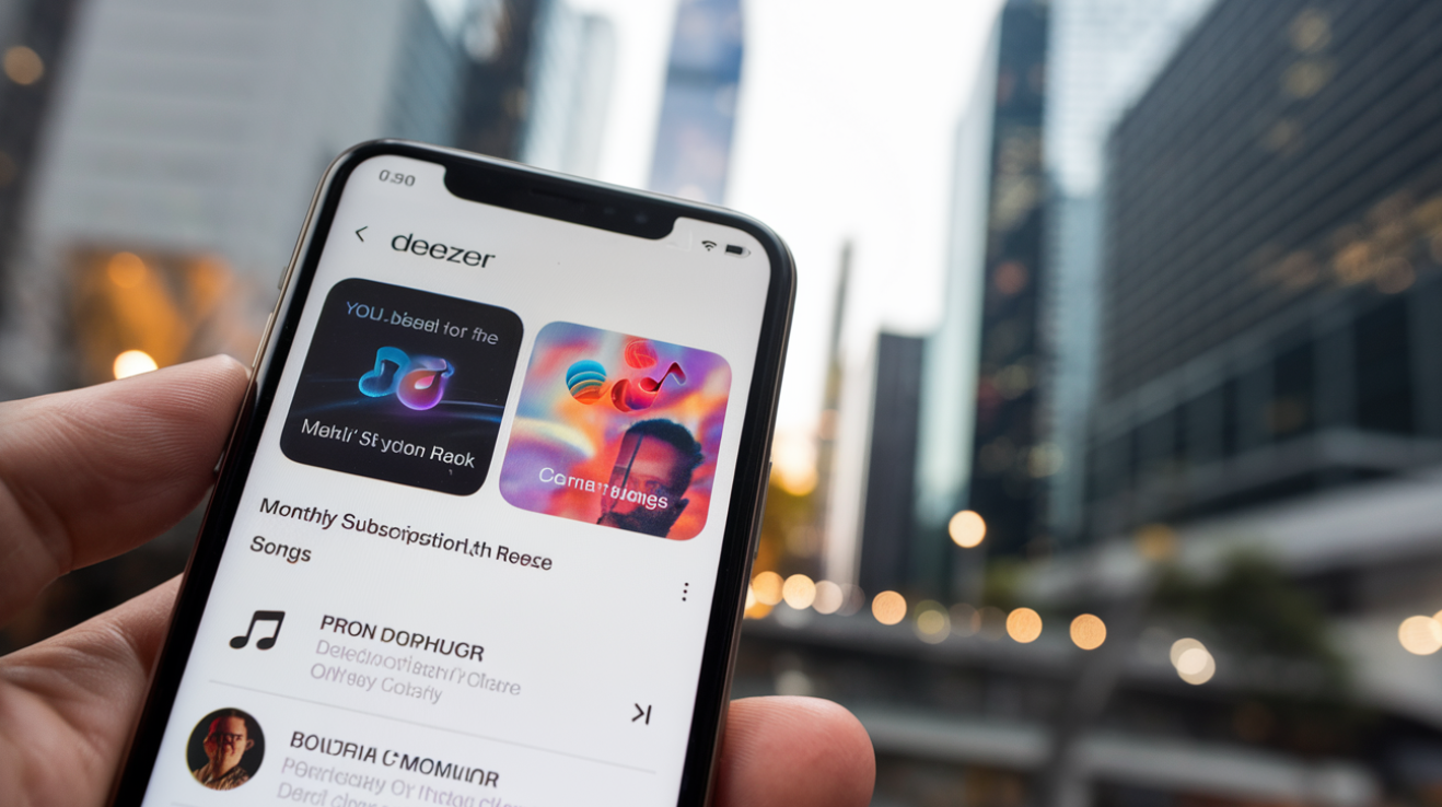 deezer 스트리밍 앱의 홈화면