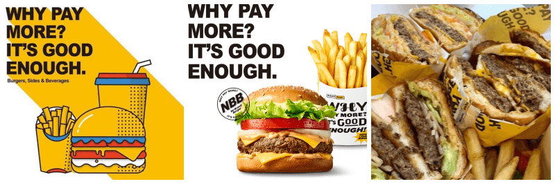 노브랜드 버거 사진 3개