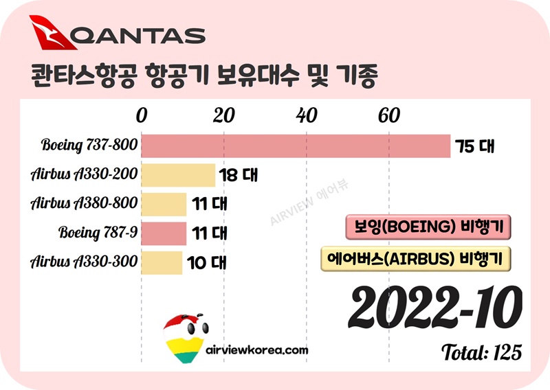 콴타스-보잉-에어버스-기종별-대수-표시-가로막대-그래프