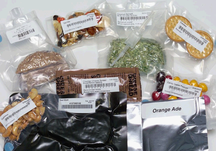 우주선 비행사 온도 안정화된 요리 및 간식 디저트 음식