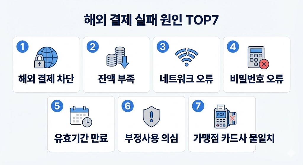 하나은행 체크카드 해외 결제 방법 (2026 최신)｜차단 해제&middot;수수료&middot;결제 실패 해결까지
