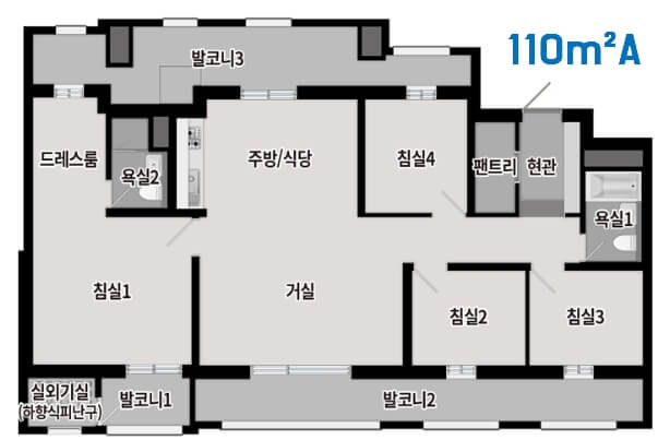음성 푸르지오 마크베르 110A 타입 평면도