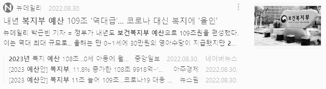 2023년 보건복지부 예산 발표