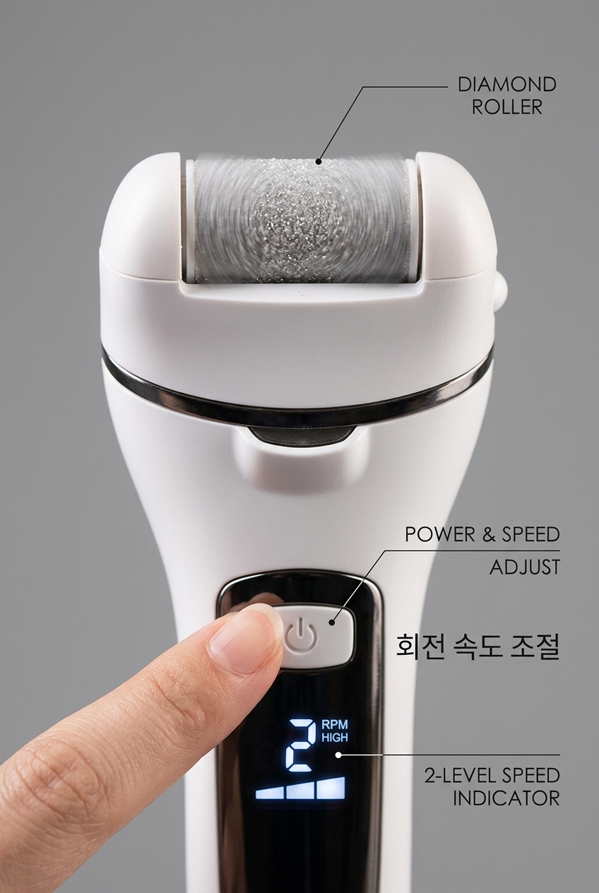 전동 발각질제거기 회전수 단계 조절