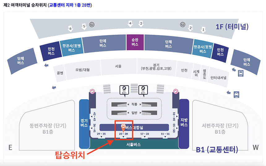 6015번-공항버스-인천공항-제2터미널-탑승위치