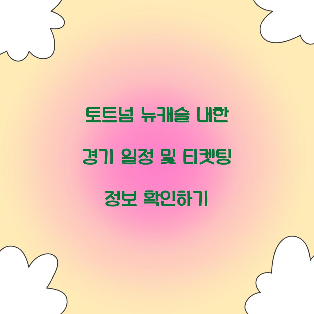 토트넘 뉴캐슬 내한