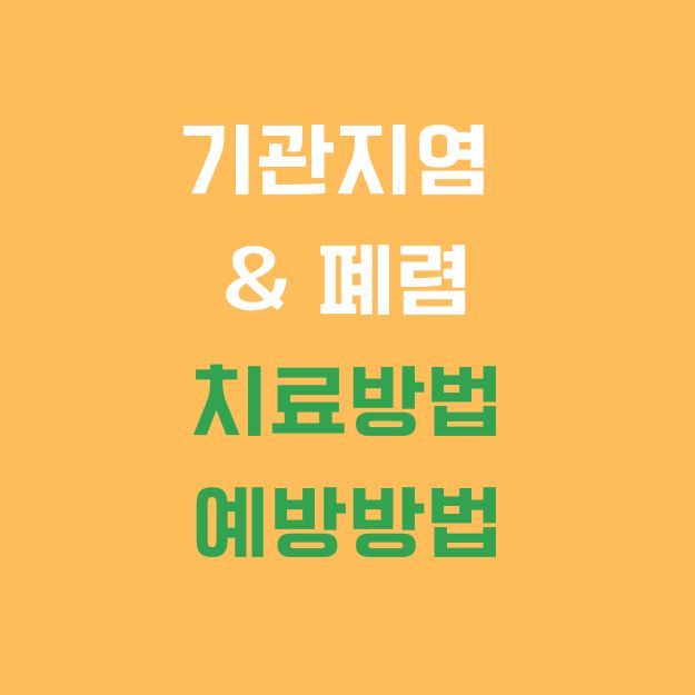 기관지염 폐렴의 치료방법, 예방방법