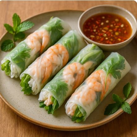 베트남의 바인 홋(B&aacute;nh Họ̣t) - 여름철 청량한 라이스 페이퍼에 신선한 해산물을 넣은 롤
