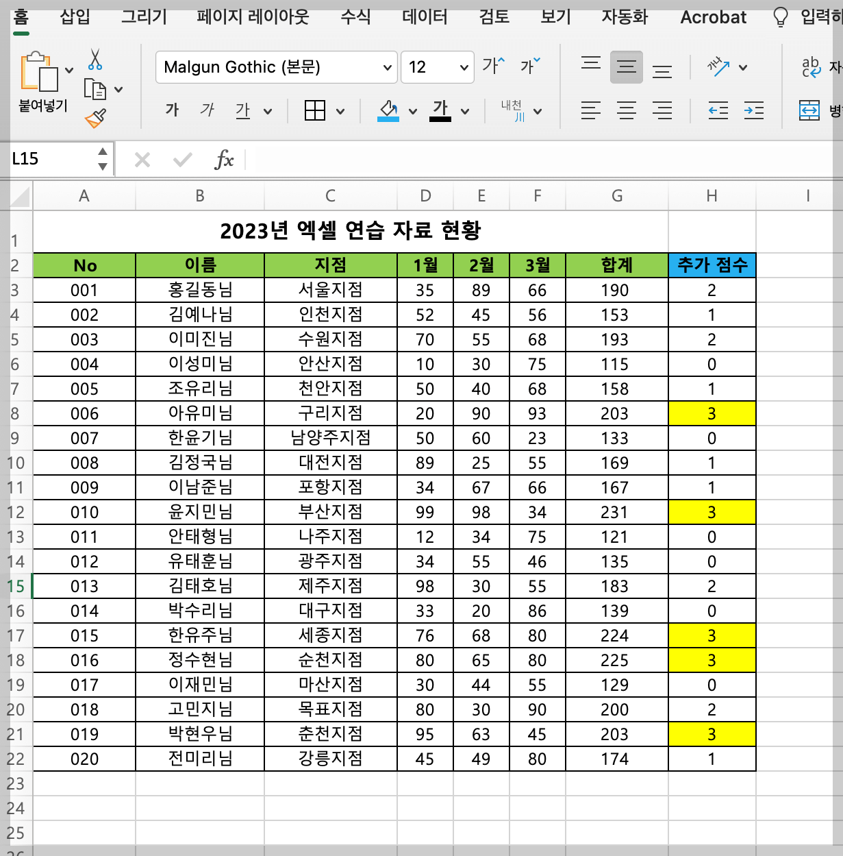 엑셀 IF 함수 12