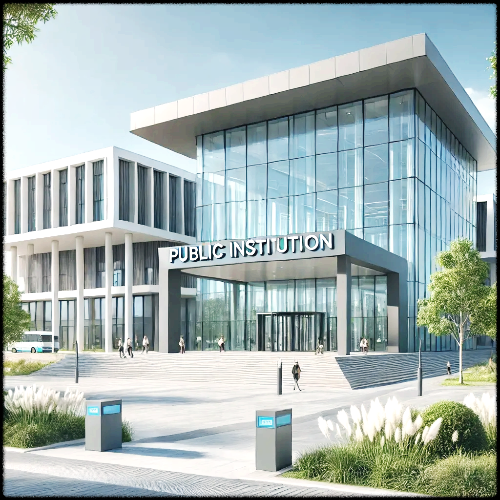 현대적인 공공기관 건물.