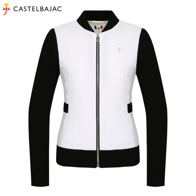 까스텔바작 여성 배색 포인트 니트 하이브리드 가디건 WH BG0WSJ702