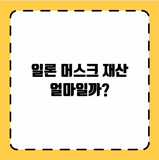 일론 머스크 재산