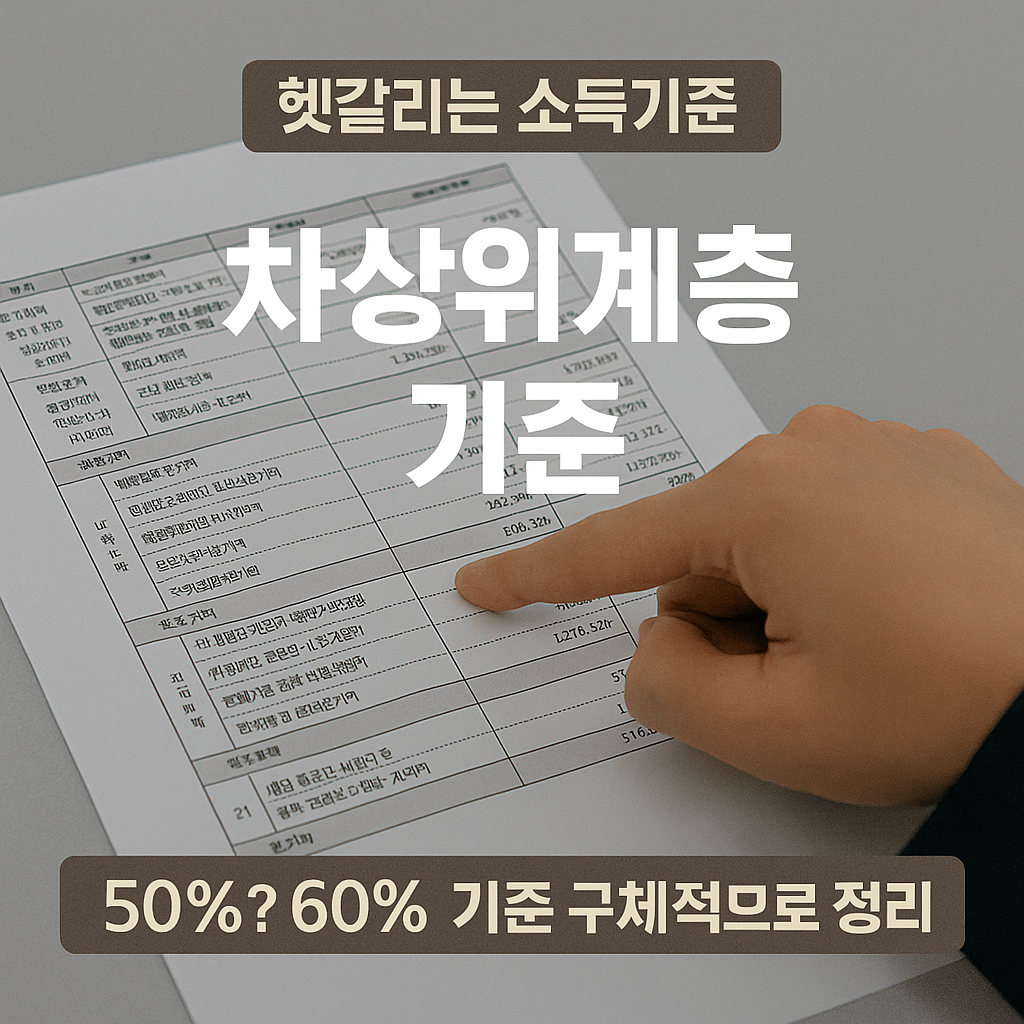 [6편] 복지 조건의 진실 시리즈 - 차상위계층 기준, 헷갈리면 손해입니다